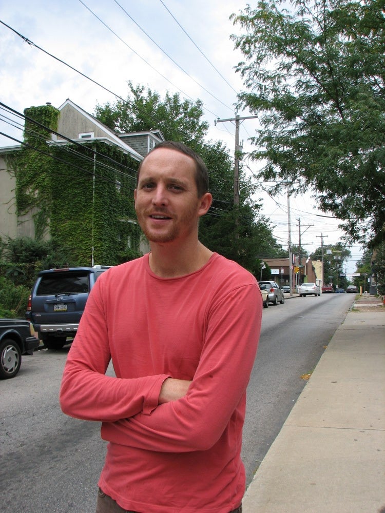 Philly Bee Guild President Joel Eckel in his Germantown block