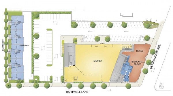 Bowman Properties plans to build a Fresh Market grocery store along with retail shops, residential units at 8200 Germantown Ave. Bowman Properties plans to build a Fresh Market grocery store along with retail shops, residential units at 8200 Germantown Ave.