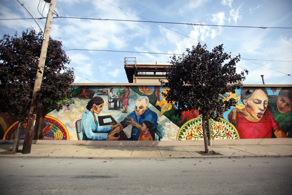 A temporarily untitled mural painted on 1931 N. 6th Street by artist Betsy Casanas. 