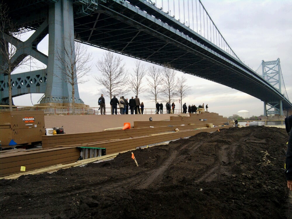 Future location of the big lawn, with the sky promenade in the background