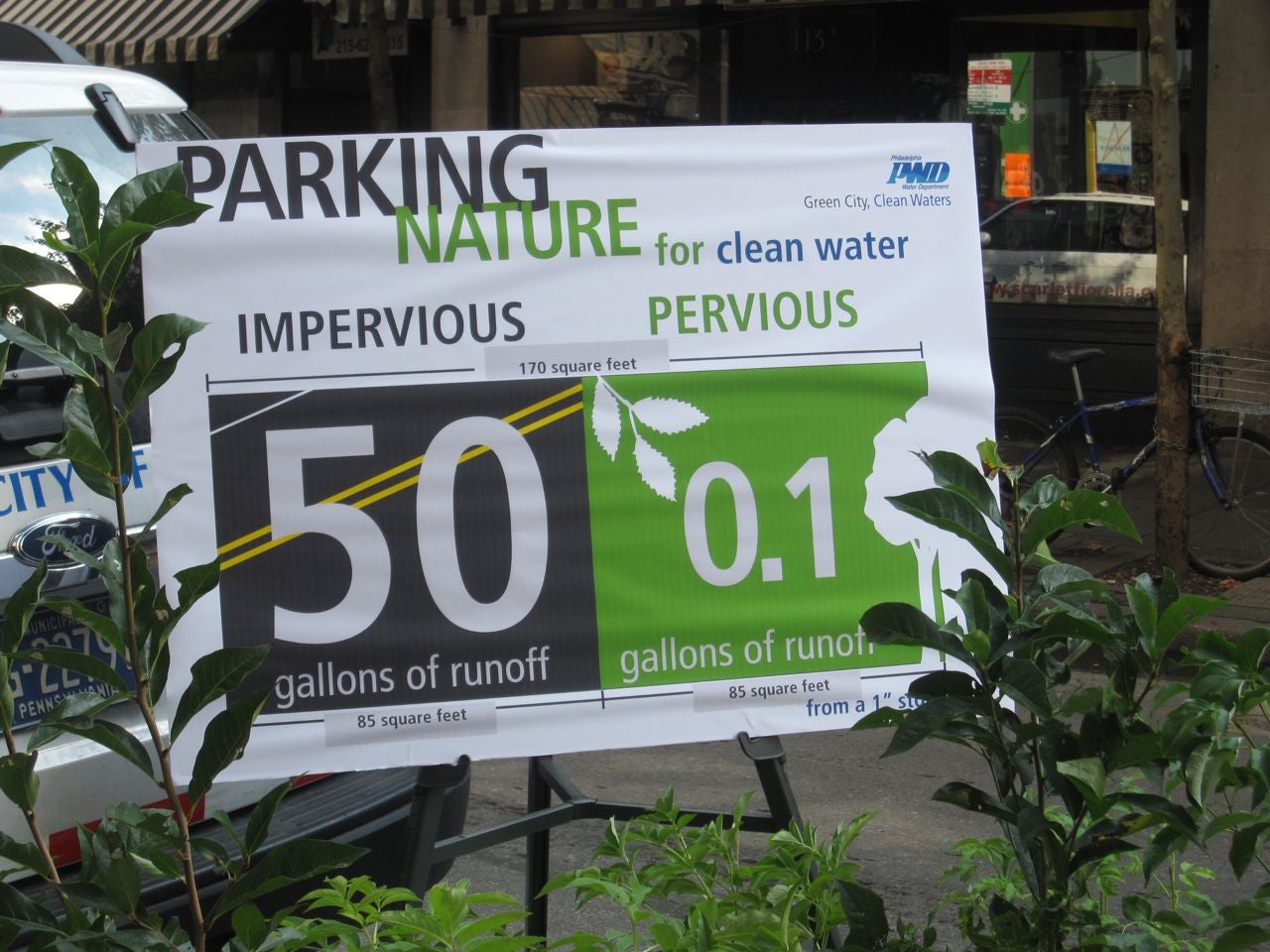 Part of the Water Department's PARK(ing) Day spot.