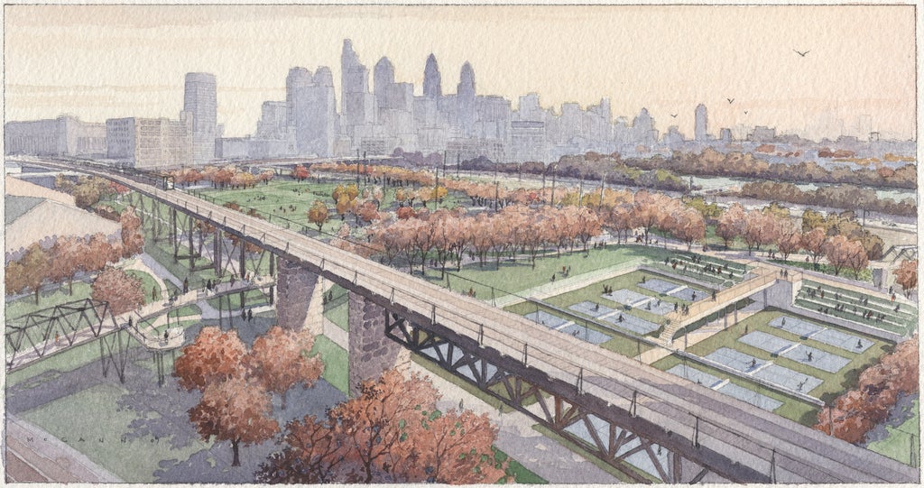 Rendering of Penn Park looking east