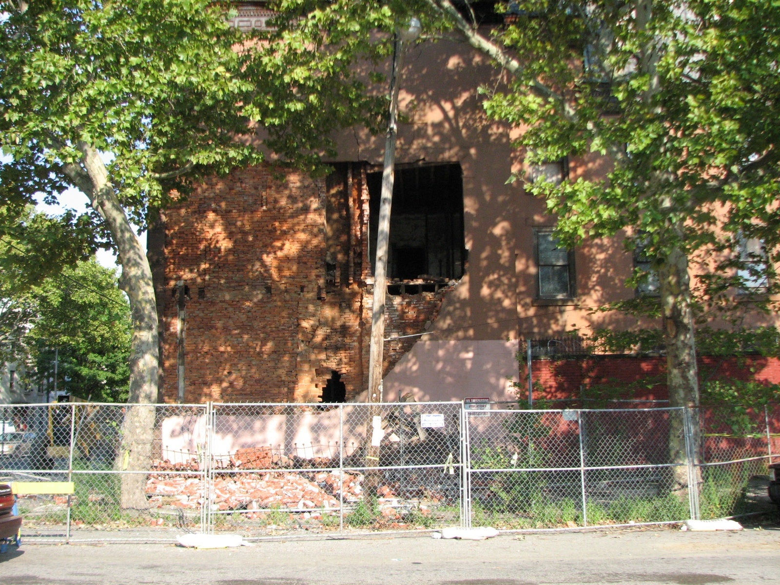 The west side of the former monastery following the start of demolition last week.