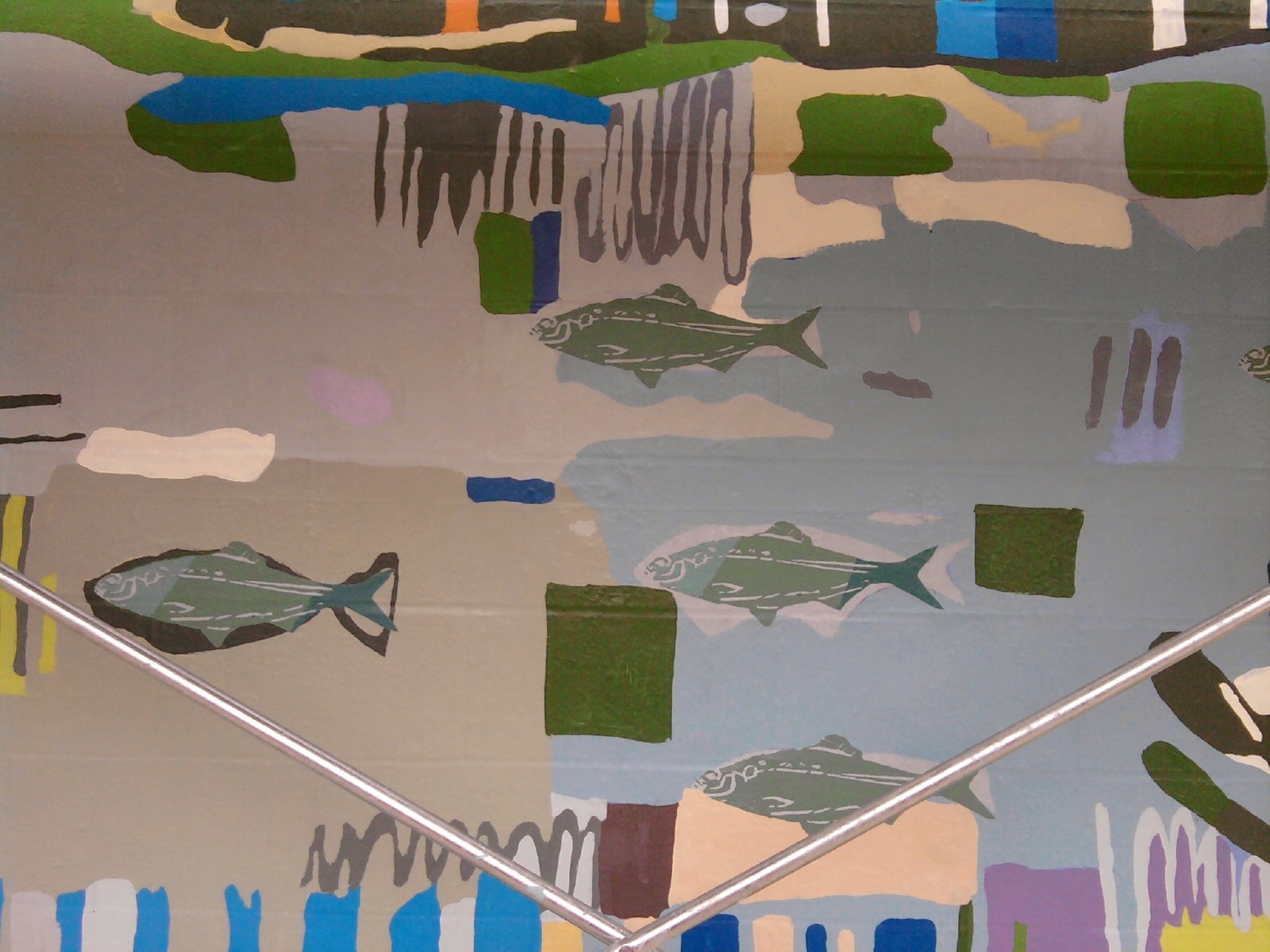 Shad swim along a new Penn Treaty Park mural