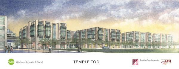 Construction is scheduled to begin next year on this 160-unit development next to the Temple regional rail station.