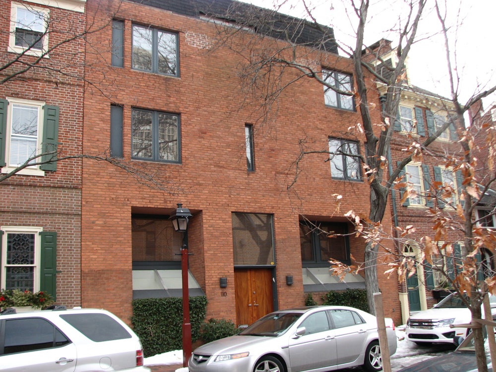 The Zebooker House, 110-12 Delancey, takes up two lots but stays within scale of the historic block.