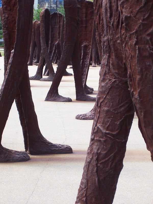 “Agora,” statuary art installation by Magdalena Abakanowicz, Grant Park. 
