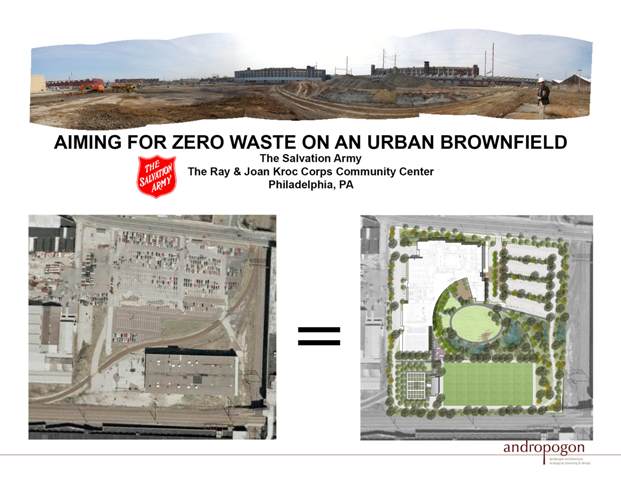 Zero waste on urban brownfield. Credit: Andropogon Associates and MGA Partners