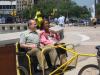 Councilwoman Reynolds Brown and Rob Stuart, President of Evolve Strategies who represents Chariots of Philly, ride in a cab