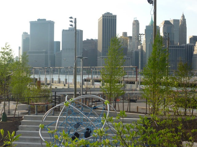 Brooklyn Bridge Park's Pier 6 has a focus on children, with tot lots and playground equipment.