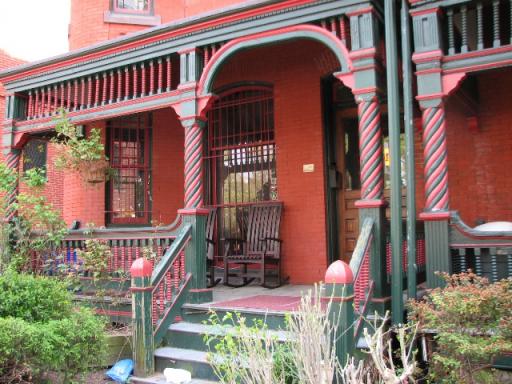 The porches of the Spruce Street homes 