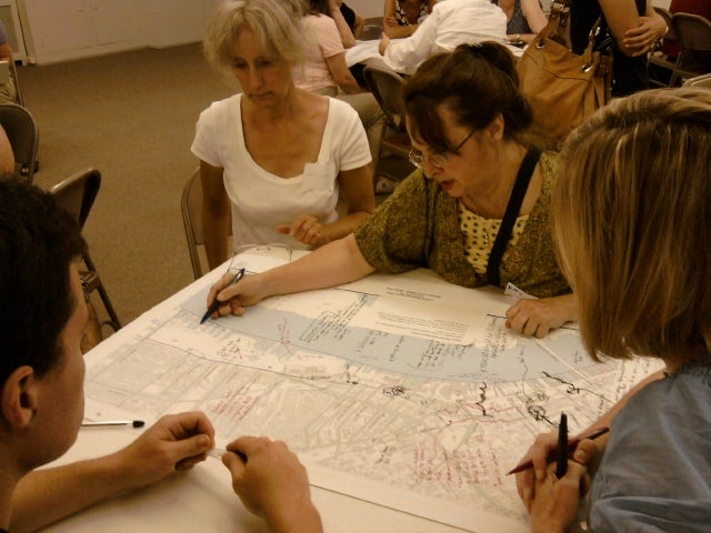 One group discusses means of improving streets that end at or near the water