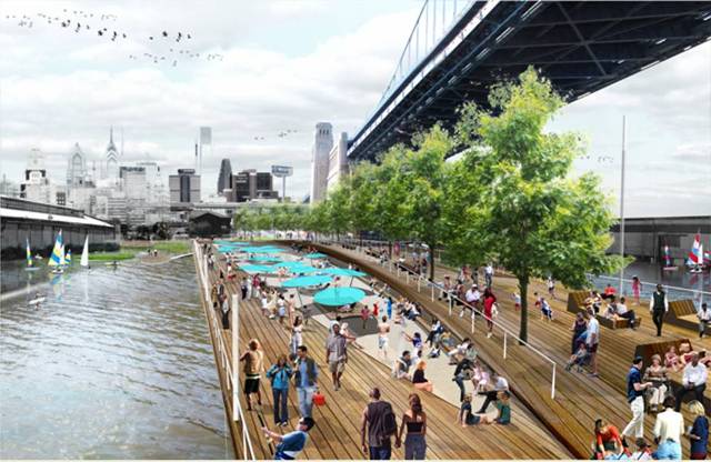 Initial design concepts for Race Street Pier