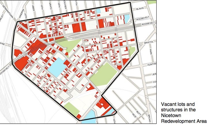 Documentation of blight: 492 vacant lots and structures (2009) 609 L&I housing code violations (2005)