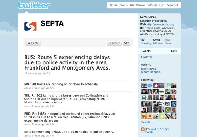 SEPTA on Twitter