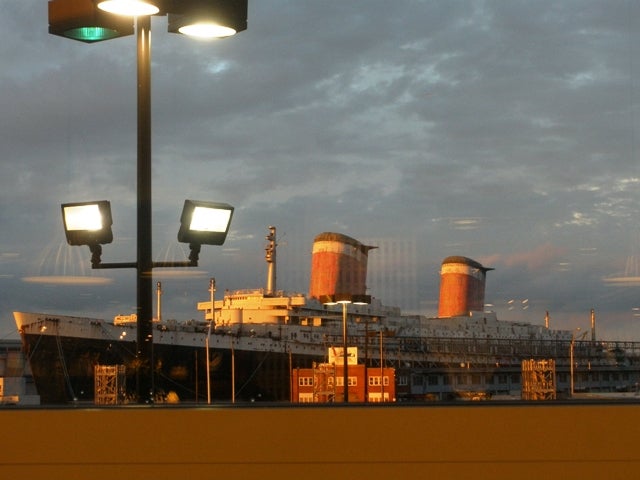 SS United States at sunset IKEA event, July 31, 2009. 