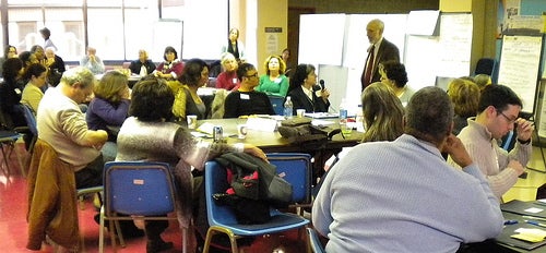 Harris Sokoloff leads a discussion