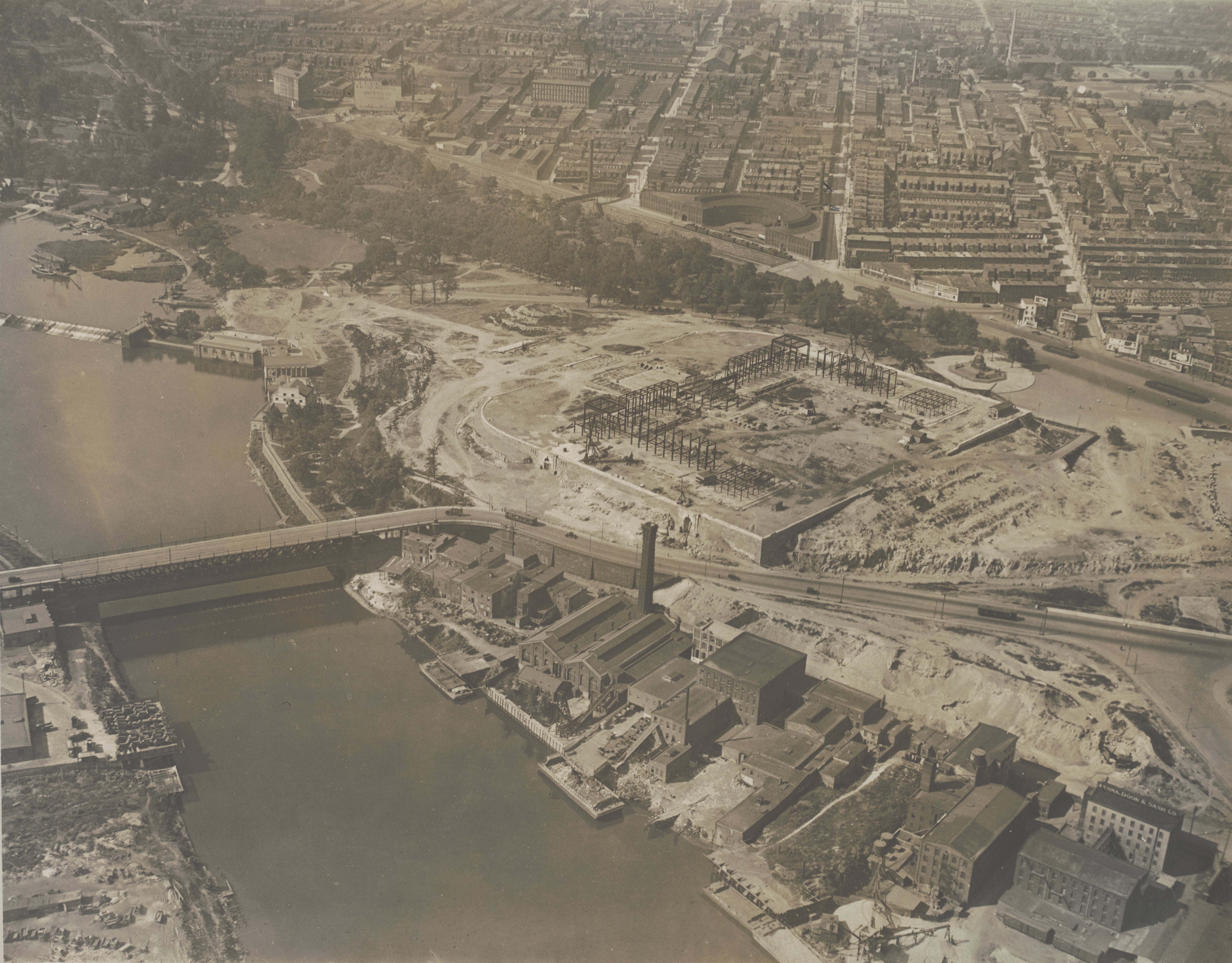 1921 Museum Construction, Fall 1921. (Image no. 2612) | Aero Service Corp. | Aerial Viewpoint, Spring, TX