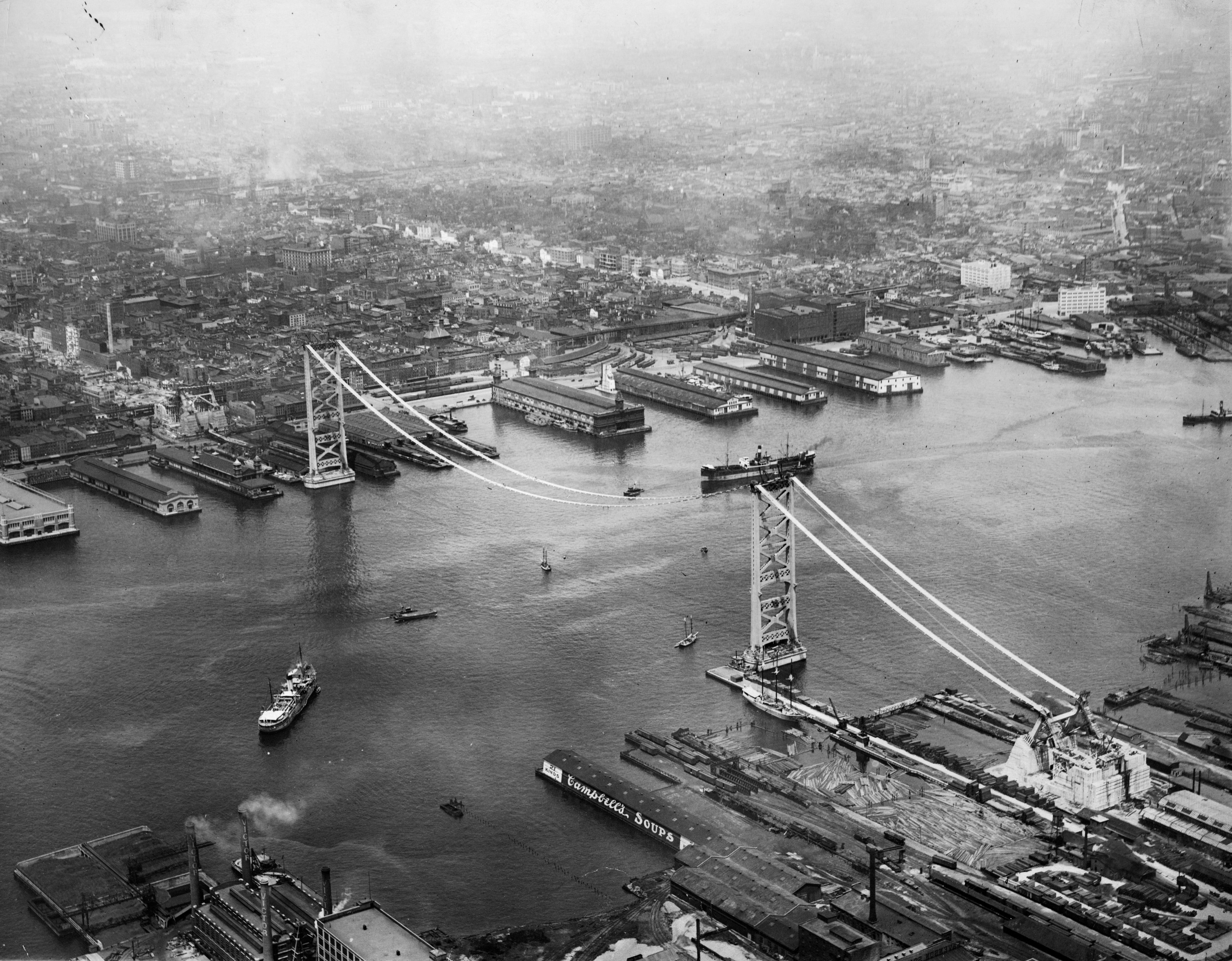 Philadelphia-Camden Bridge Under Construction, 1924. (Image no. 4300)