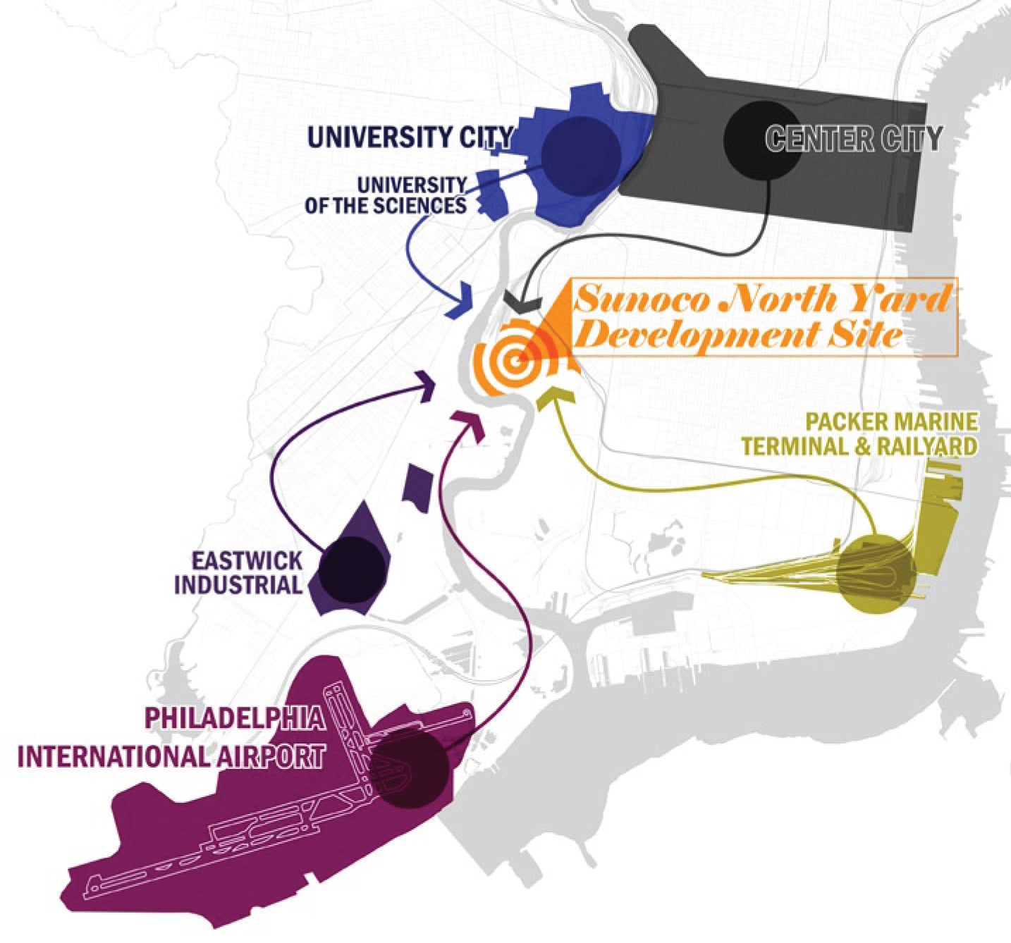 Diagram of the Lower Schuylkill by Interface Studio | PIDC Industrial Land and Market Study