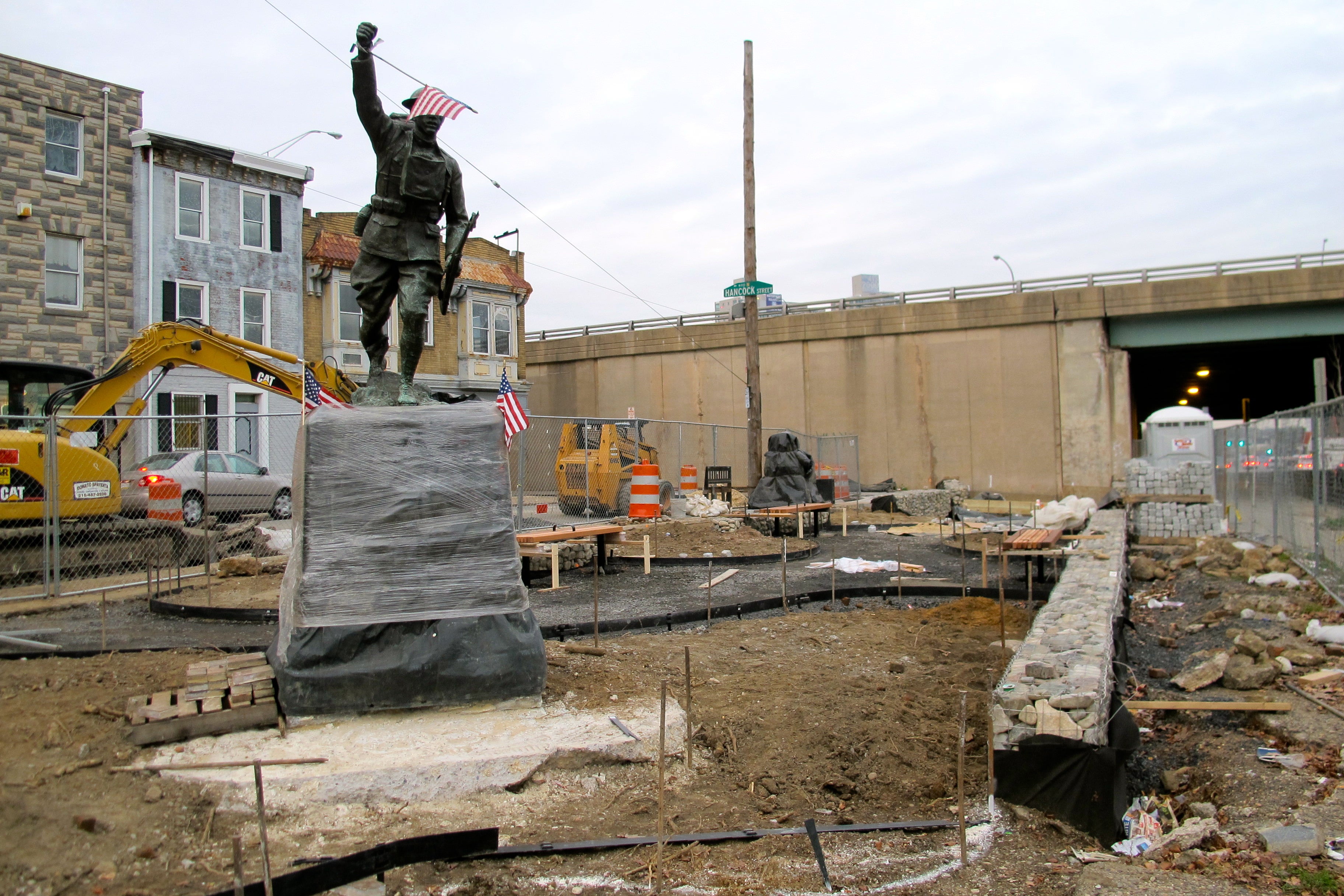 Doughboy Park's new landscape takes shape.