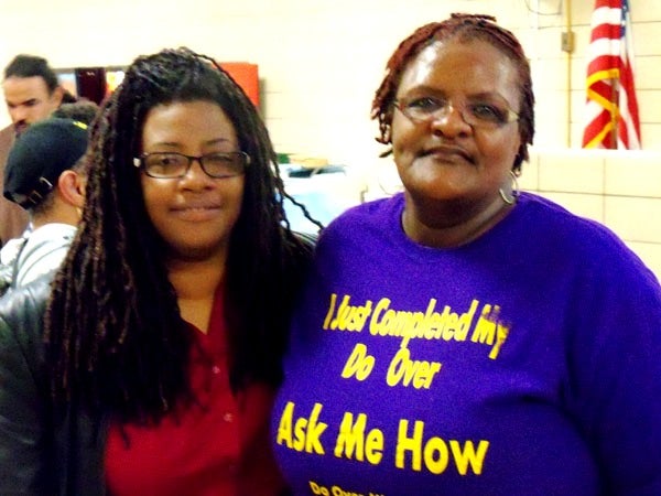 Cheryl Gourdine, outreach coordinator of Grace Temple Baptist Church in Lawnside, N.J. (left) and Frances Williams, founder and program director of Do Over Ministry organized volunteers and donations 