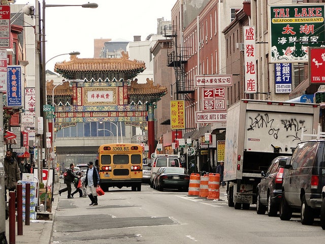 School bus in Chinatown, Philadelphia | Flickr user flodigrip | Creative Commons