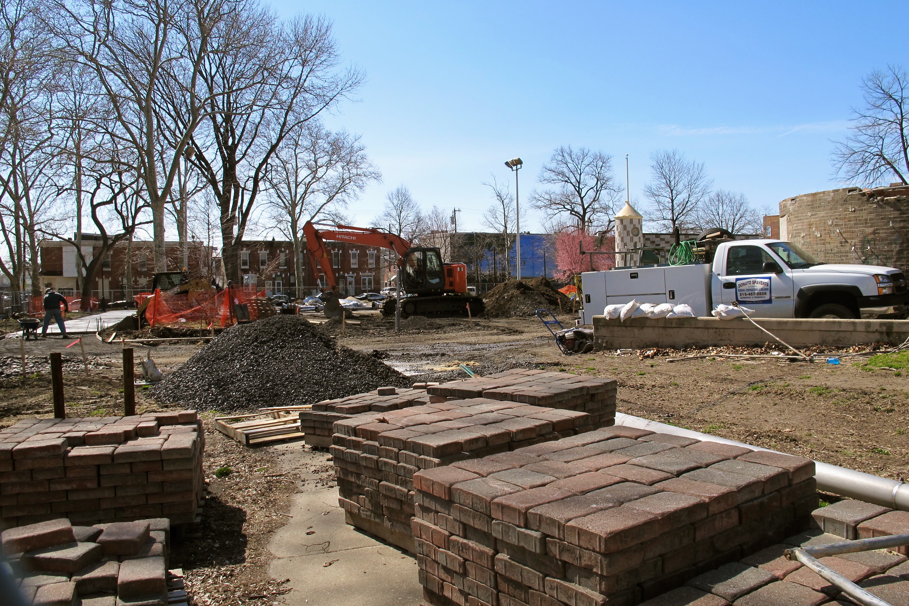Dickinson Square park's facelift is well underway and new paths are starting to take shape.