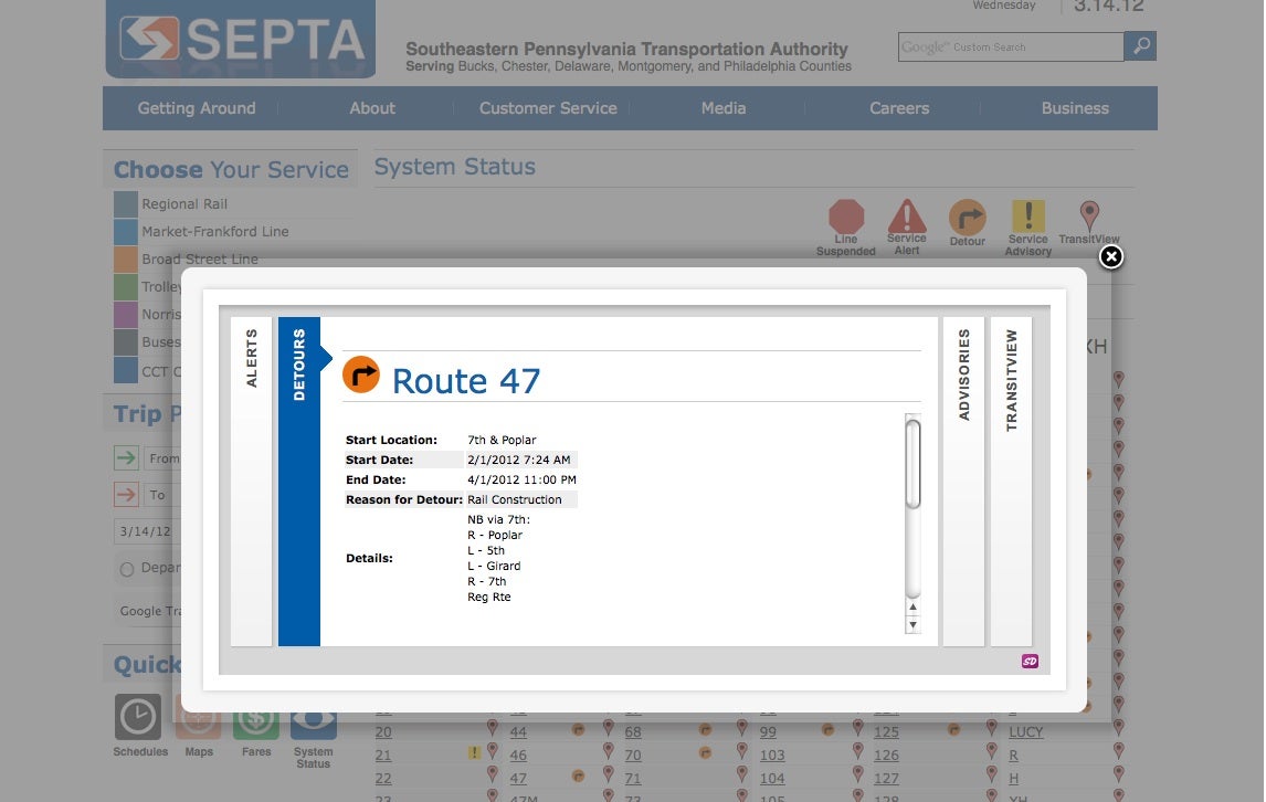 Have you tested out SEPTA's new System Status page?