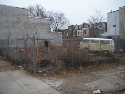 The corner of Emerald and Dauphin before Emerald Street Urban Farm.