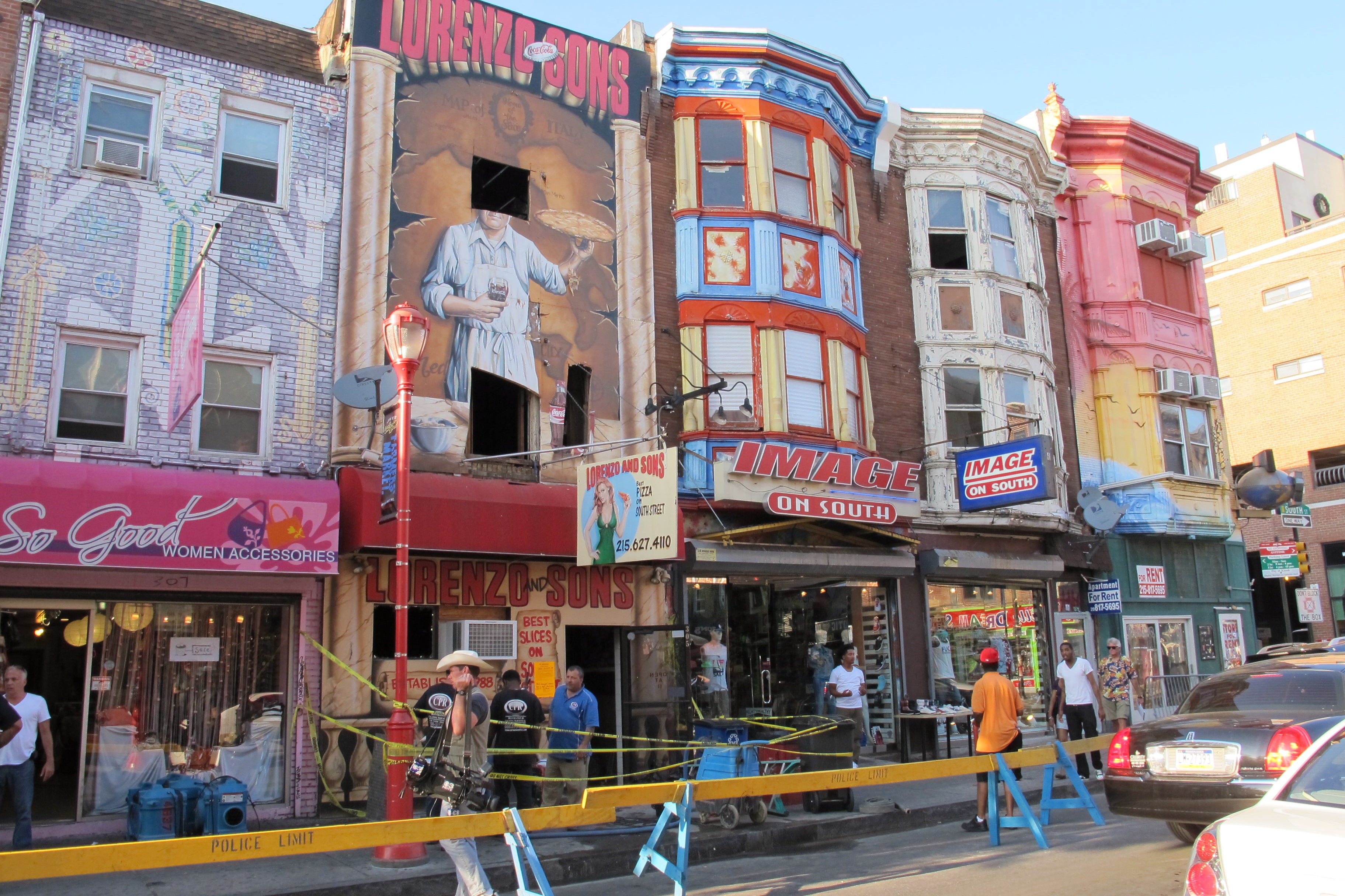 After a destructive fire at Lorenzo's on South Street on Wednesday, cleanup was underway by evening.