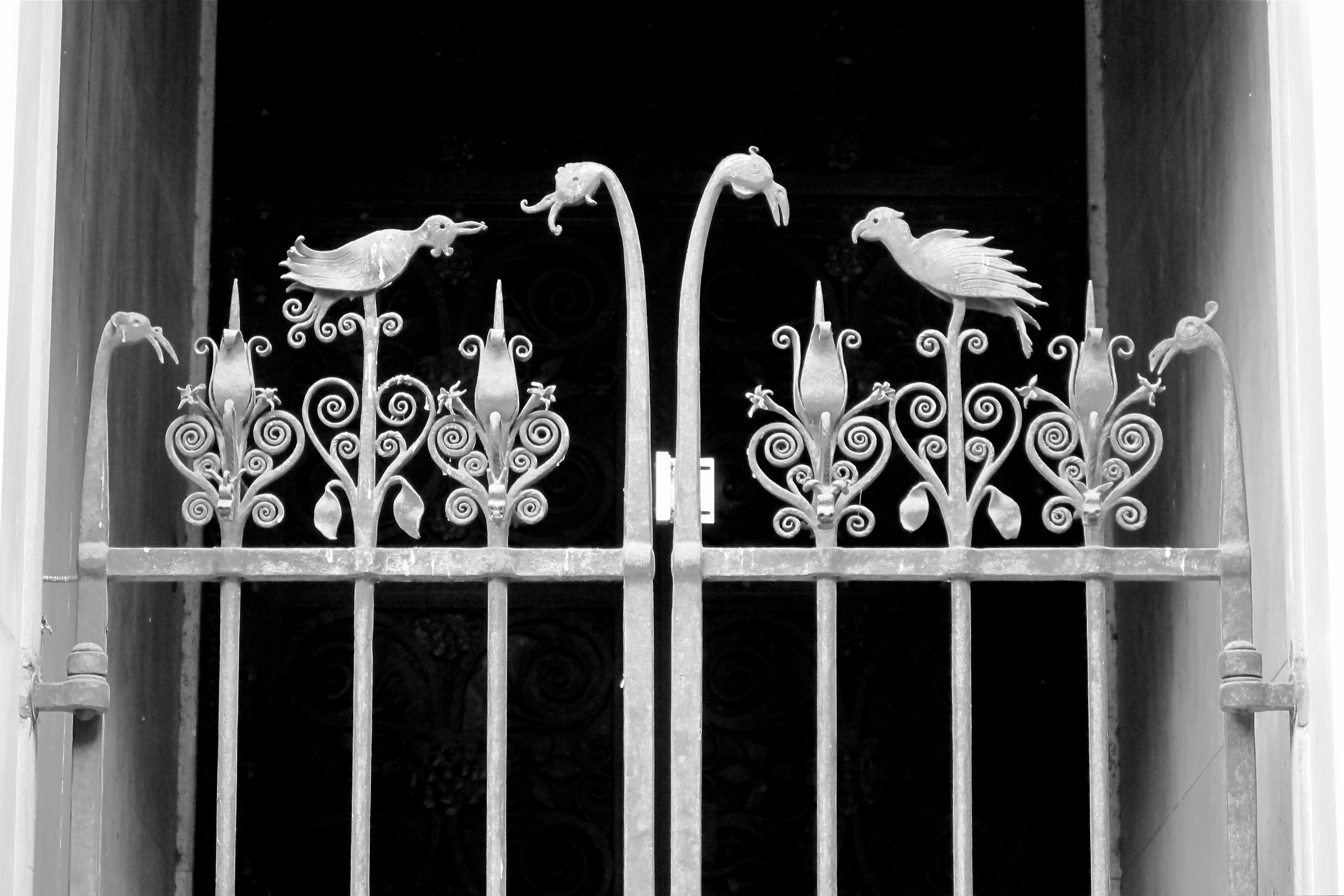 Samuel Yellin's iron gates at the side entrance of the Curtis Institute on 18th Street.