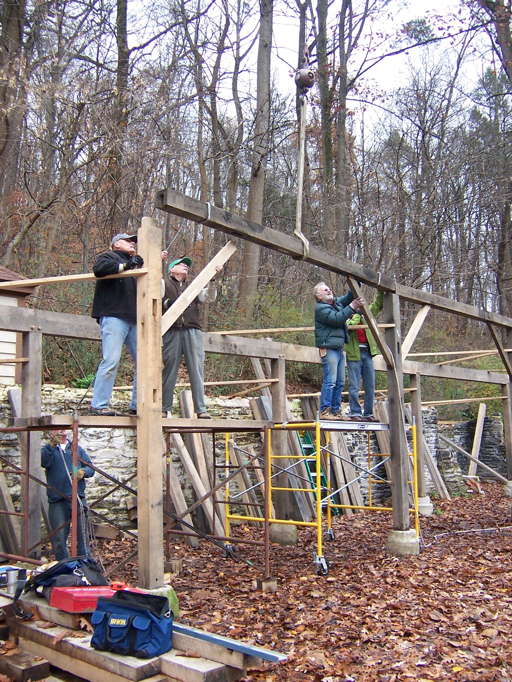 Pictured here (left to right) are: Merritt Rhoad, Crew Leaders Buzz Wemple and Mike Souders, Ron Kanter, and Jeff Hayes.