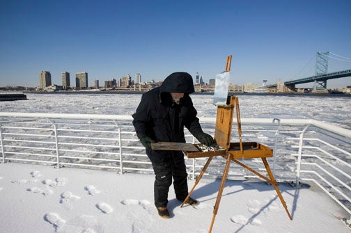 An artist in the elements