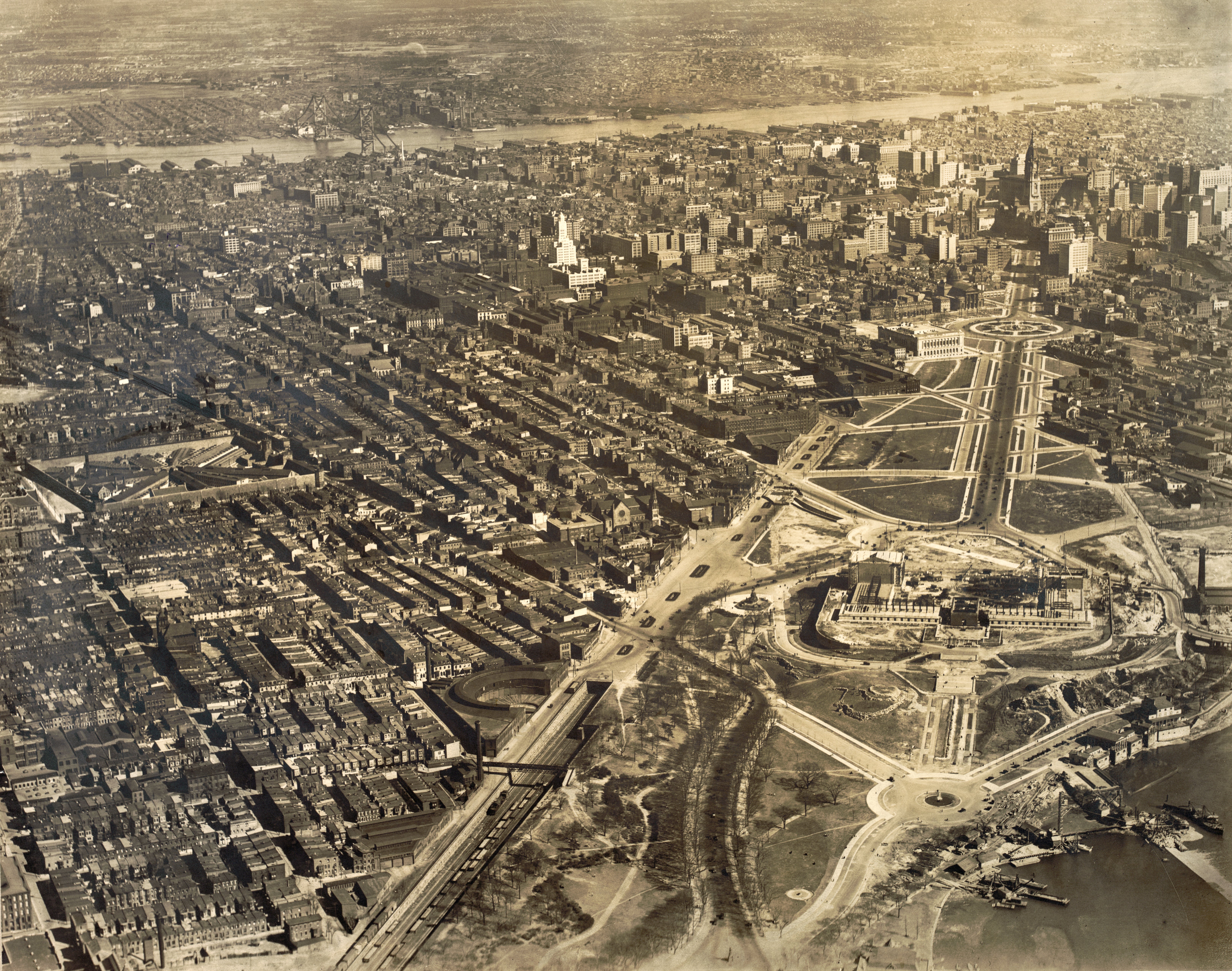 Looking in the Parkway, 1925 (Image no. 4745) | Aero Service Corp. | Aerial Viewpoint, Spring, TX