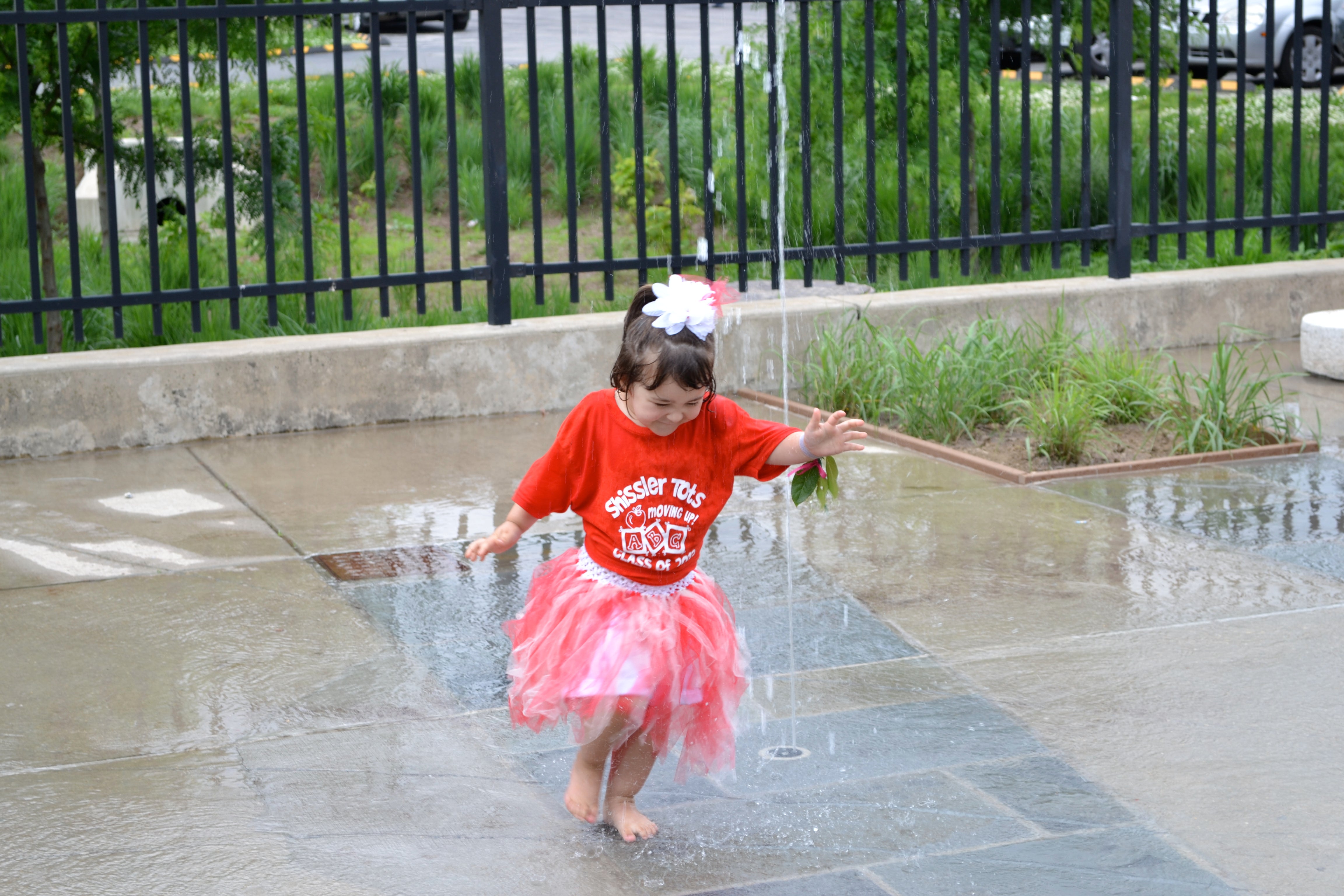 A new sprayground opened at the Shissler Rec Center Thursday