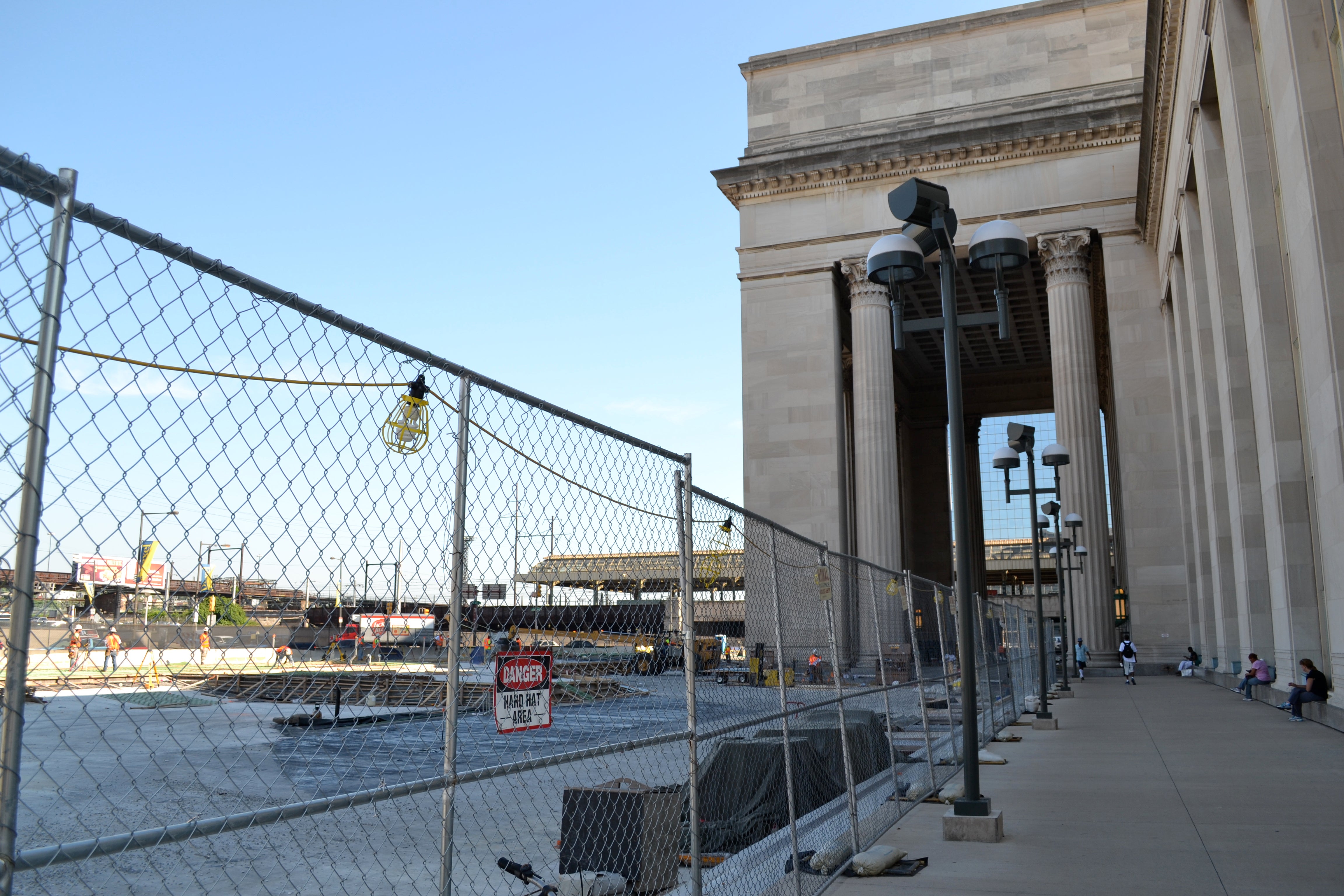 Amtrak's construction outside 30th Street Station's west entrance will finish around Thanksgiving