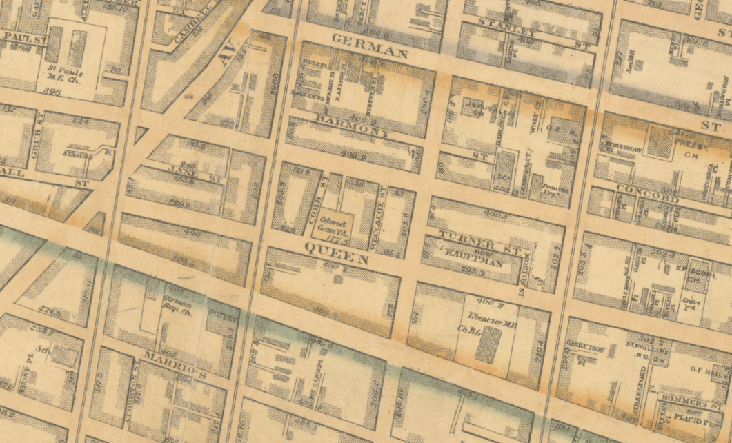 Bethel AME burial ground | 1826 Philadelphia Atlas, Samuel Smedley | philageohistory.org 