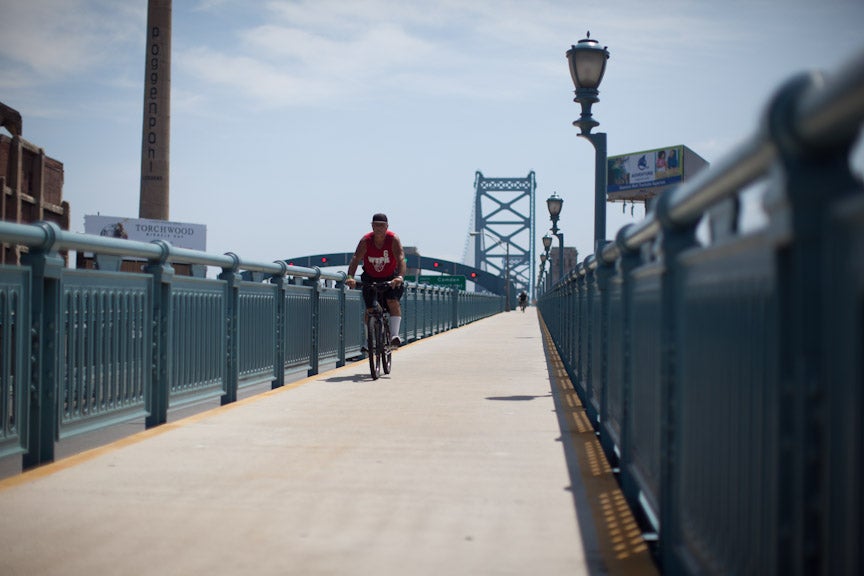 Bicycle on the Ben Franklin Bridge, Photo courtesy of Neal Santos