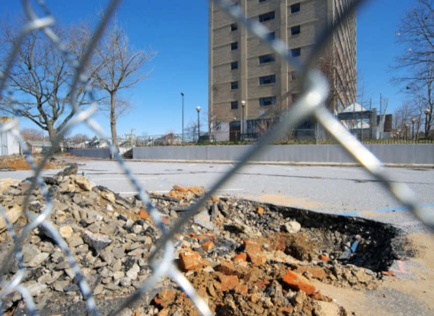 Queen Lane Apartments tower. (Bas Slabbers/for NewsWorks)