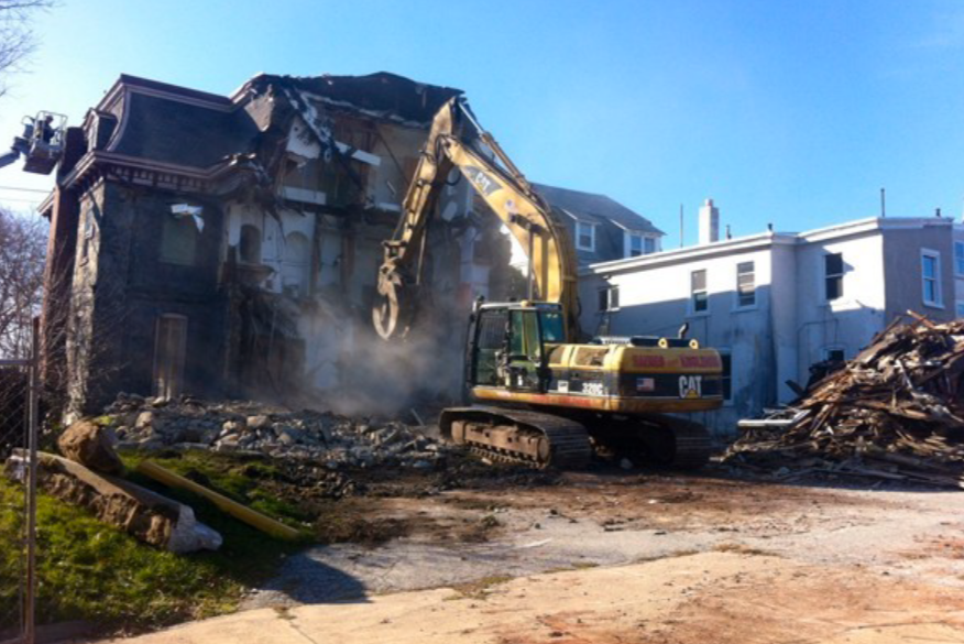 Bunting House demo on Ridge Avenue. 