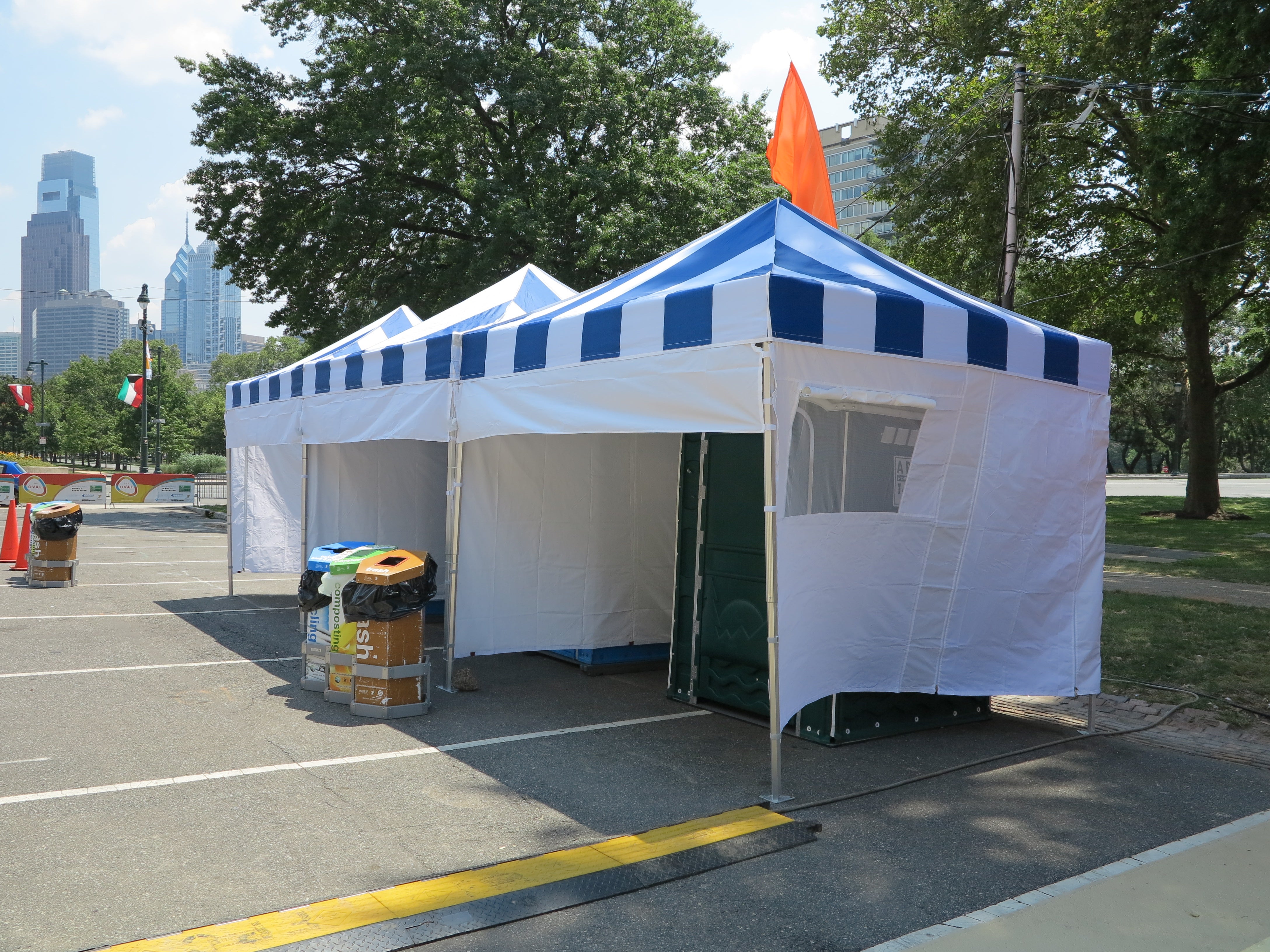 Cabanas for porta-potty shelter