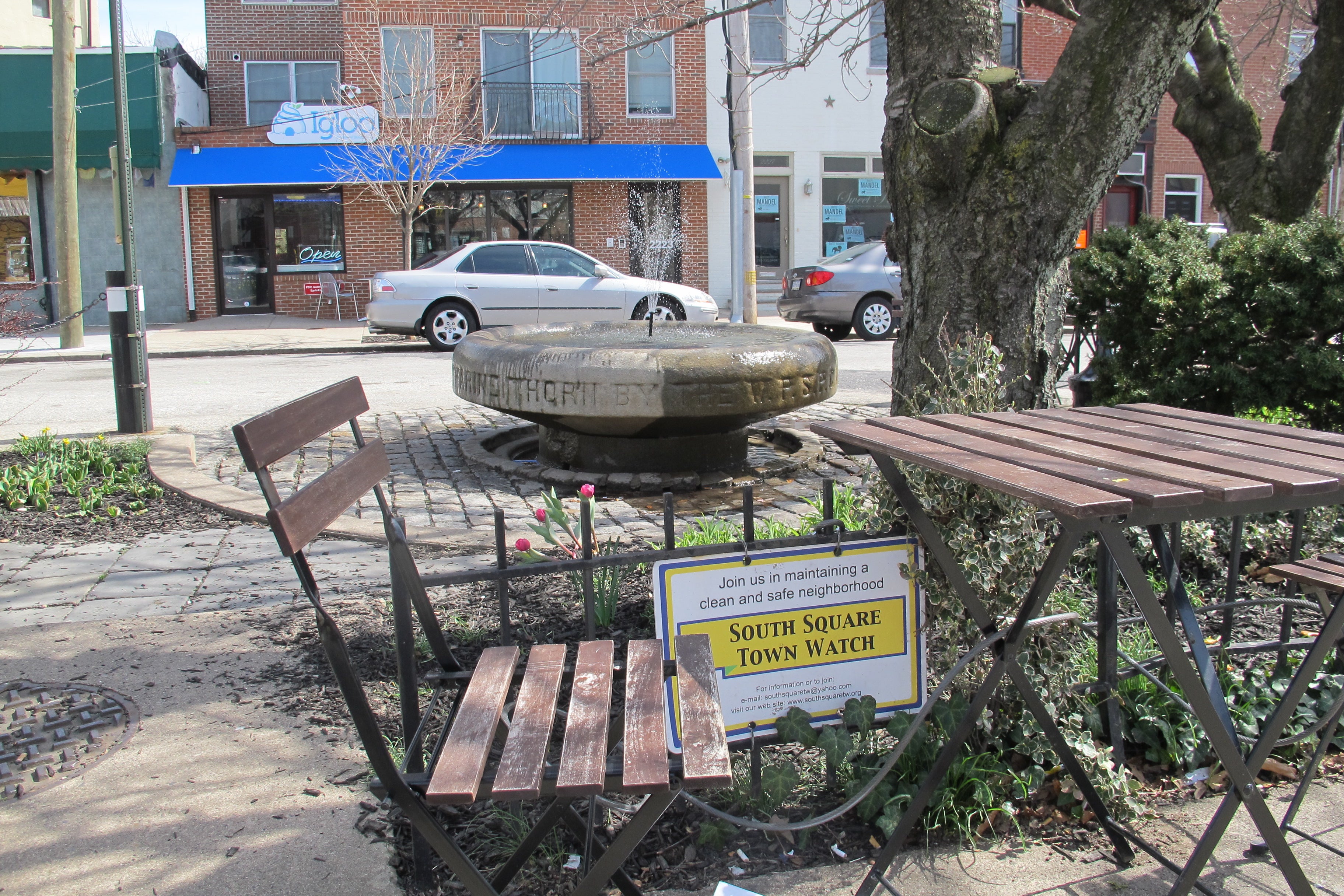 Today the Catharine Thorn fountain anchors one of the Grays Ferry Avenue triangles.