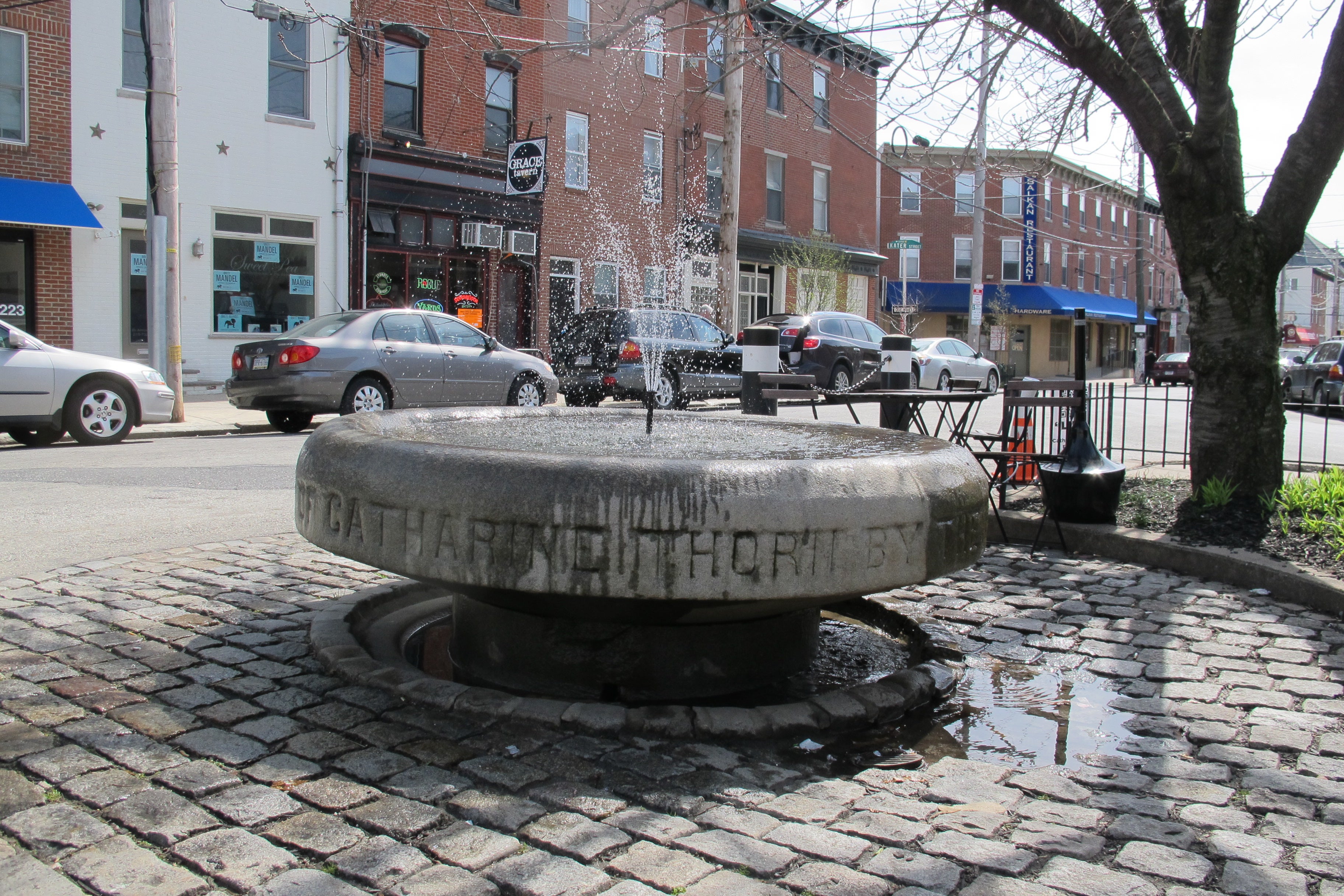 Catharine Thorn fountain at Grays Ferry, South and 23rd Streets recently had its water restored.