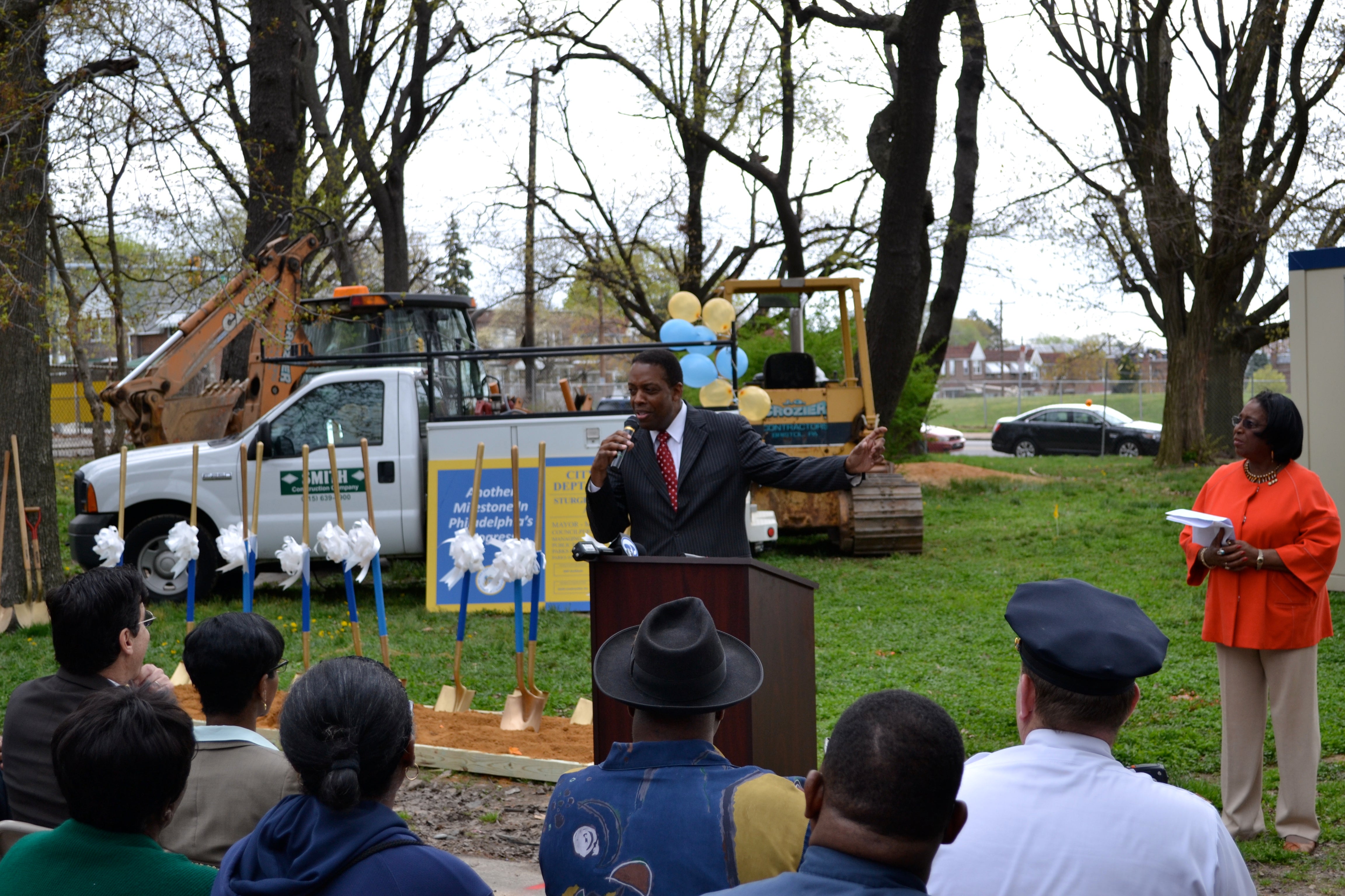 City Council President Darrell Clarke was one of many who praised Councilwoman Tasco for her commitment to the park and neighborhood