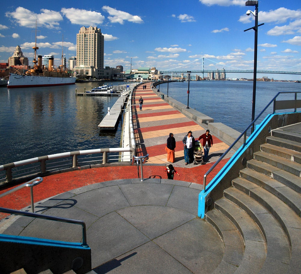 Delaware River Waterfront, Photo Courtesy of Phillytrax