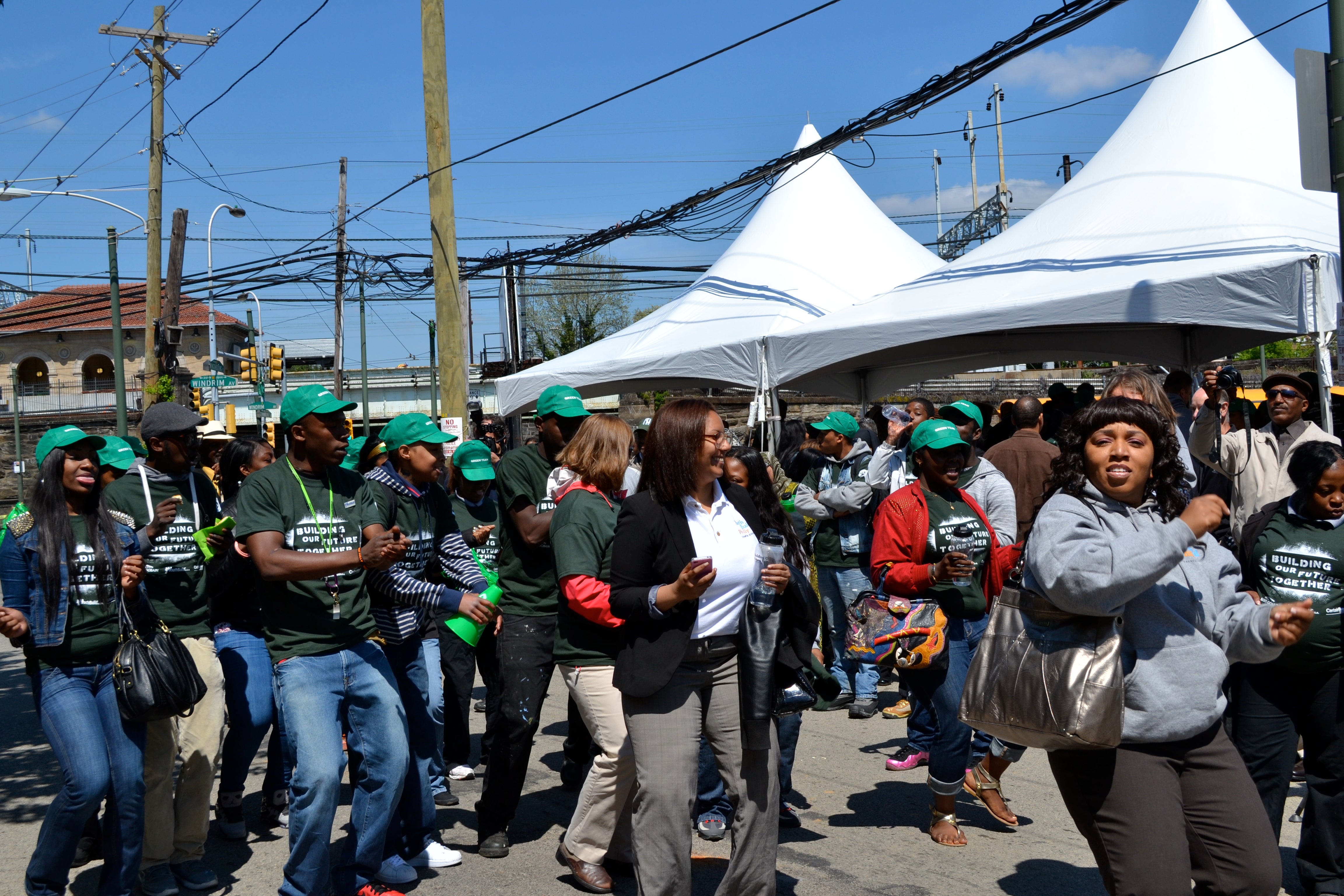 YouthBuild Philadelphia students and supporters celebrated the West Wingohocking Street groundbreaking