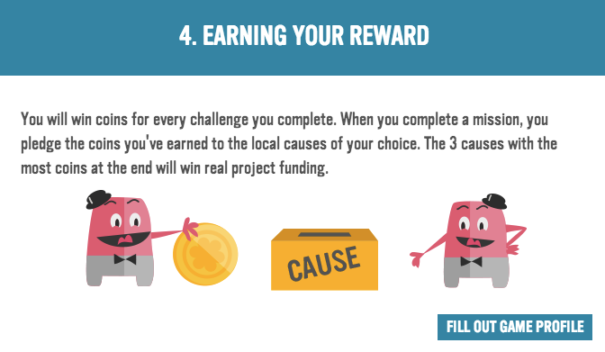 Rewards are earned with each completed challenge.