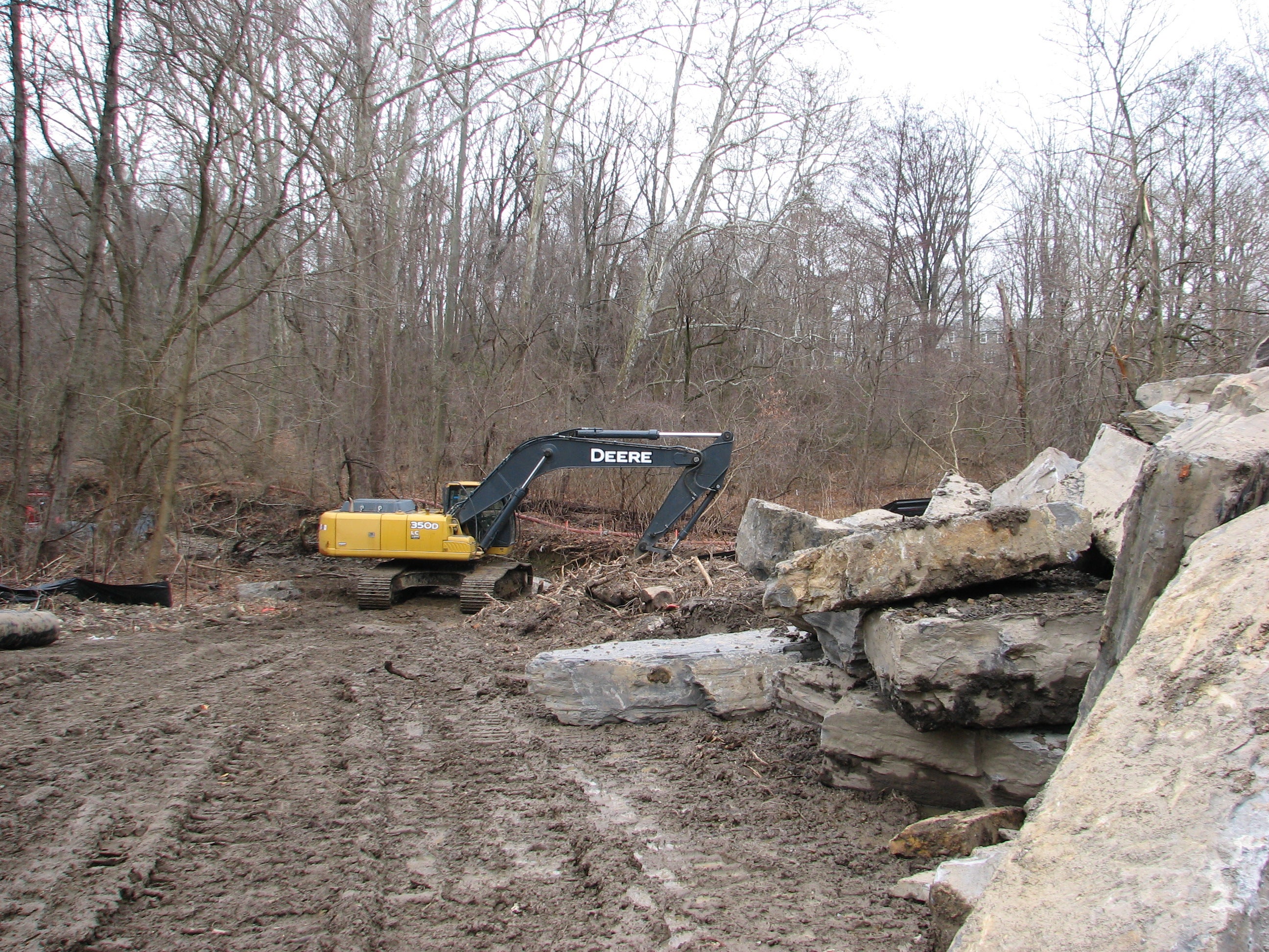 Equipment  next to the East Branch 