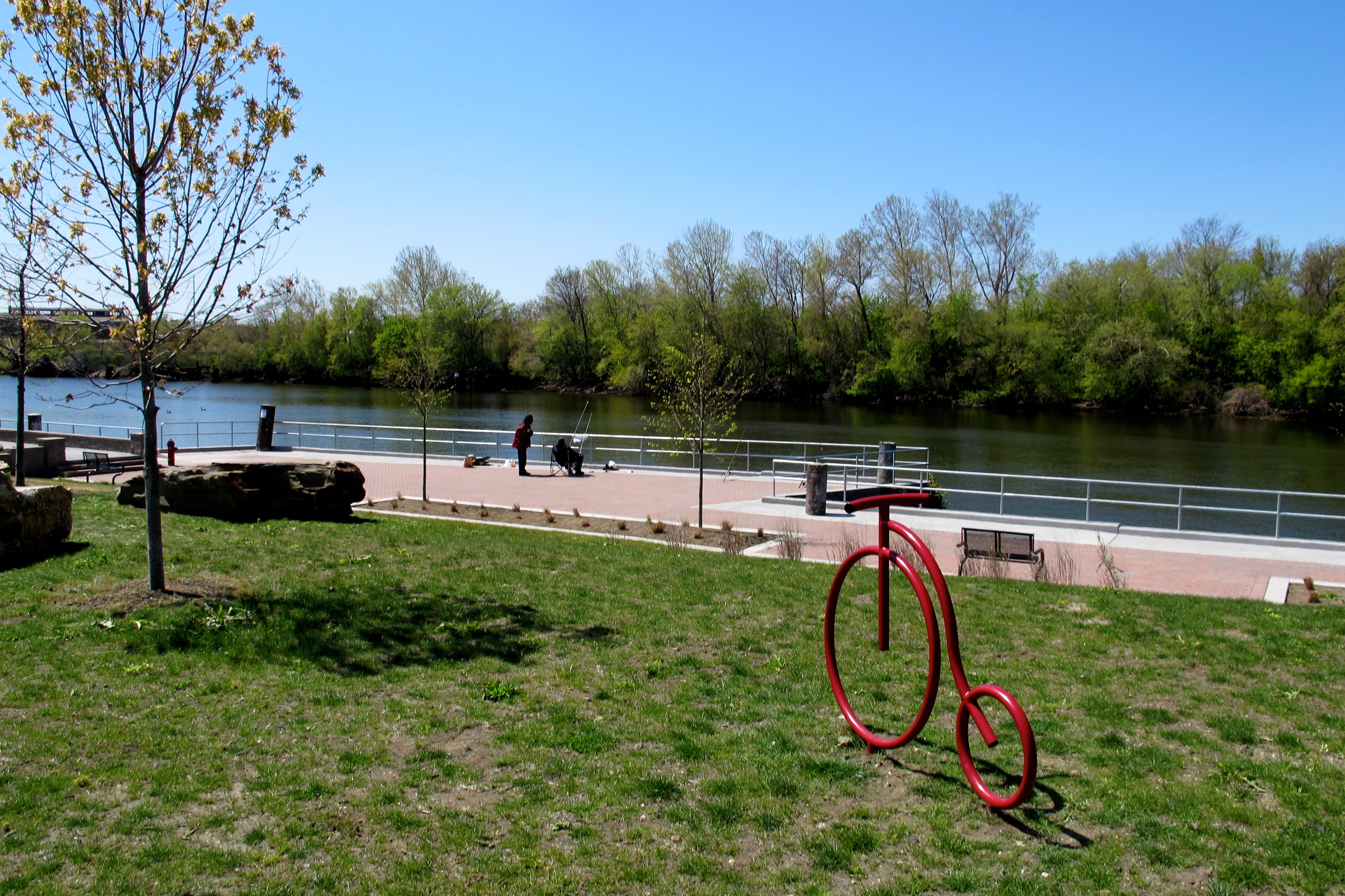 Grays Ferry Crescent bicycle-shaped bike rack.